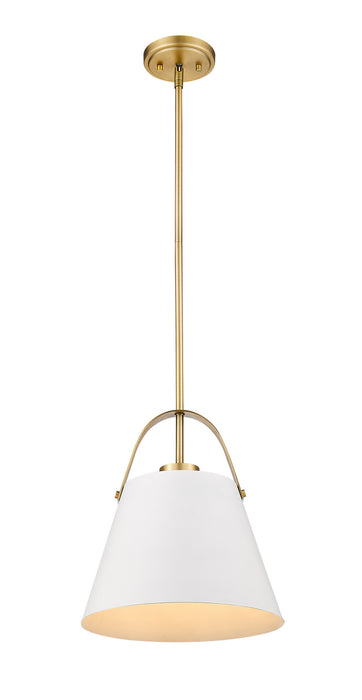 Z-Lite 726P-MW+HBR Z-Studio One Light Pendant, Matte White / Heritage Brass Alternate Image.jpg