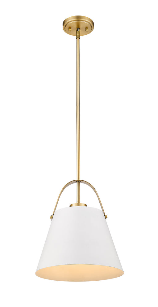 Z-Lite 726P-MW+HBR Z-Studio One Light Pendant, Matte White / Heritage Brass Alternate Image.jpg