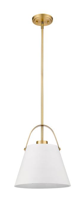 Z-Lite 726P-MW+HBR Z-Studio One Light Pendant, Matte White / Heritage Brass Alternate Image 2.jpg