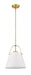 Z-Lite 726P-MW+HBR Z-Studio One Light Pendant, Matte White / Heritage Brass Alternate Image 2.jpg