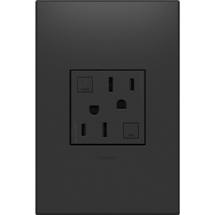 adorne® AGFTR2152G4 Tamper-Resistant 15A Duplex Self-Test GFCI Receptacles, Graphite Alternate Image.jpg