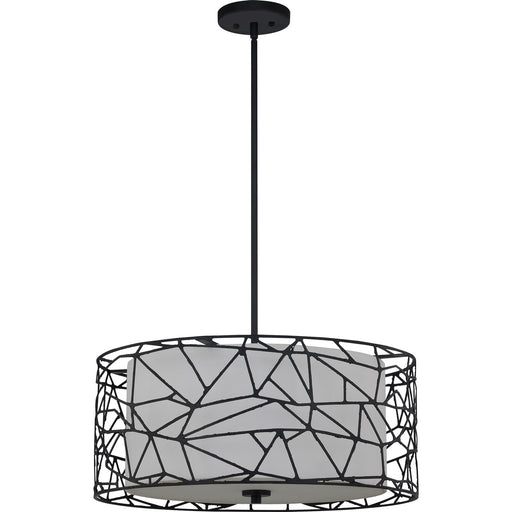 Quoizel QOP5274MBK Newcastle Four Light Pendant, Matte Black Alternate Image.jpg
