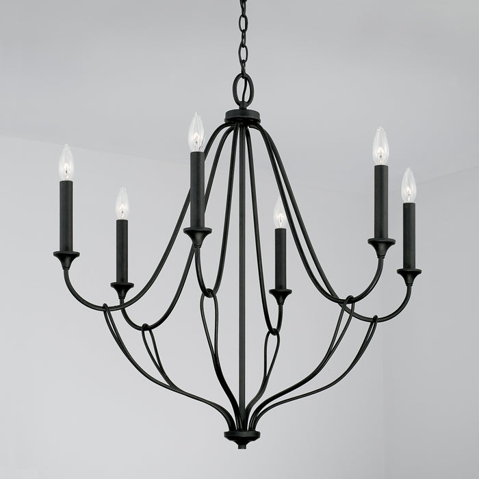 Capital Lighting 441661BI Bentley Six Light Chandelier, Black Iron Alternate Image 2.jpg