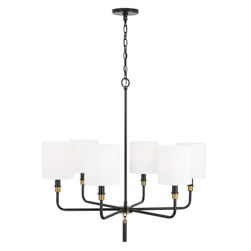 Capital Lighting 441961YA-702 Beckham Six Light Chandelier, Glossy Black and Aged Brass Alternate Image.jpg
