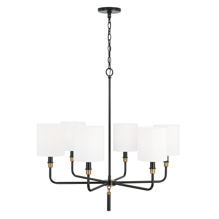 Capital Lighting 441961YA-702 Beckham Six Light Chandelier, Glossy Black and Aged Brass Alternate Image.jpg