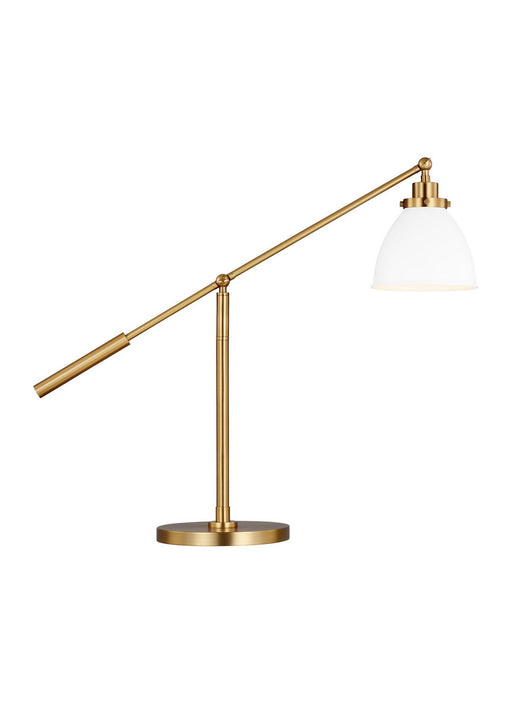 Visual Comfort Studio CT1101MWTBBS1 Wellfleet One Light Desk Lamp, Matte White and Burnished Brass Alternate Image.jpg