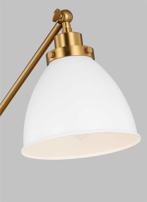 Visual Comfort Studio CT1101MWTBBS1 Wellfleet One Light Desk Lamp, Matte White and Burnished Brass Alternate Image 2.jpg