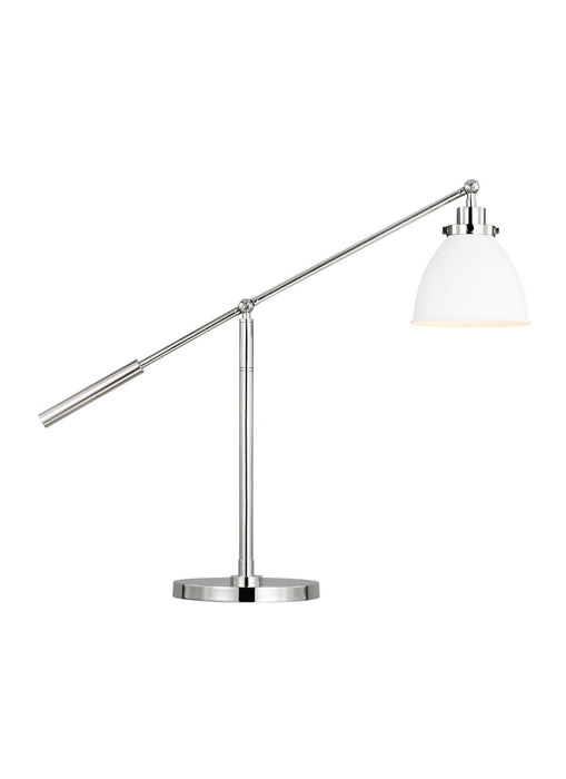 Visual Comfort Studio CT1101MWTPN1 Wellfleet One Light Desk Lamp, Matte White and Polished Nickel Alternate Image.jpg