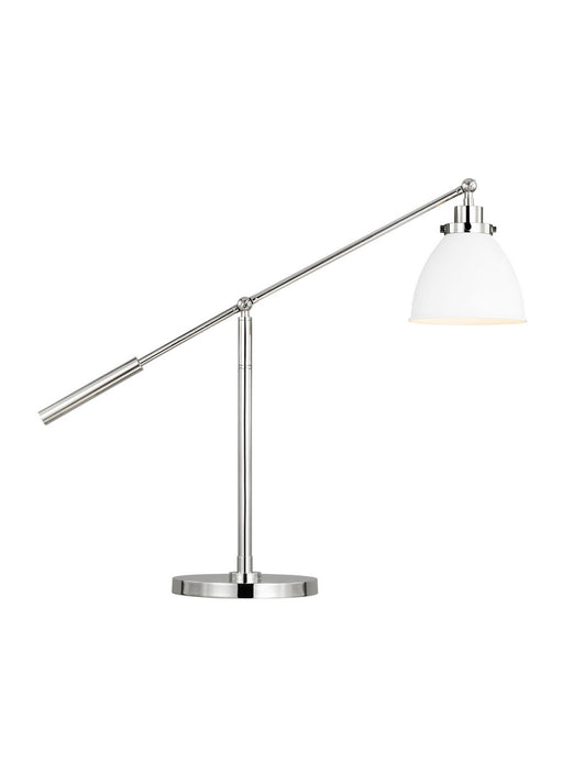 Visual Comfort Studio CT1101MWTPN1 Wellfleet One Light Desk Lamp, Matte White and Polished Nickel Alternate Image.jpg