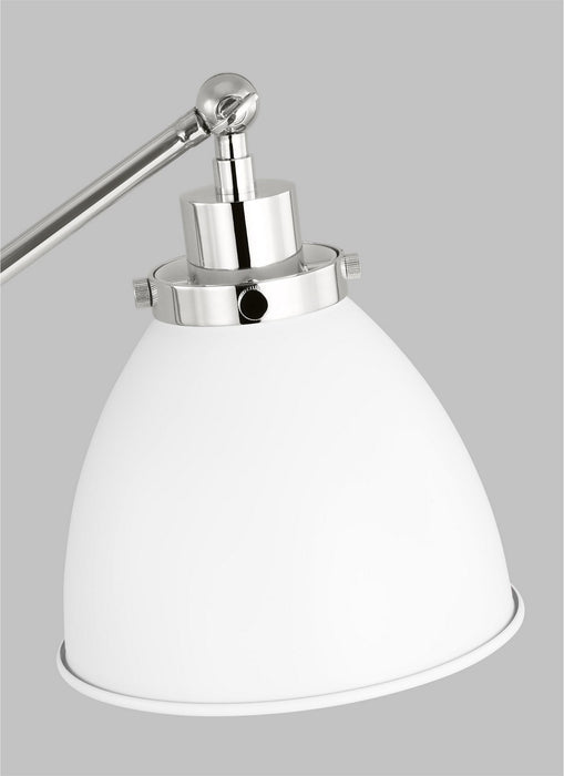 Visual Comfort Studio CT1101MWTPN1 Wellfleet One Light Desk Lamp, Matte White and Polished Nickel Alternate Image 2.jpg