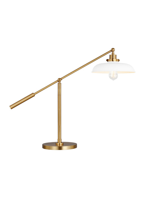 Visual Comfort Studio CT1111MWTBBS1 Wellfleet One Light Desk Lamp, Matte White and Burnished Brass Alternate Image.jpg