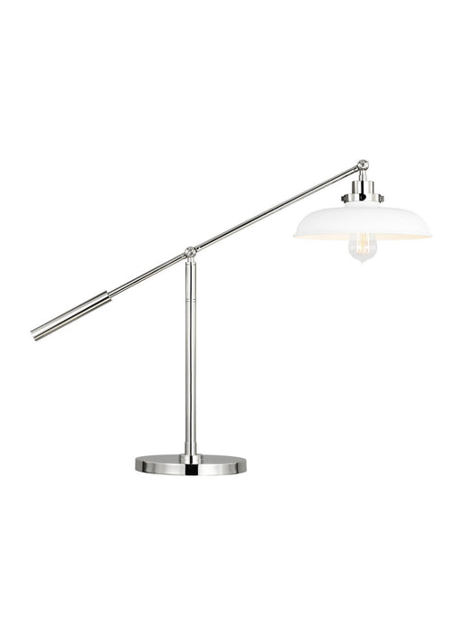 Visual Comfort Studio CT1111MWTPN1 Wellfleet One Light Desk Lamp, Matte White and Polished Nickel Alternate Image.jpg