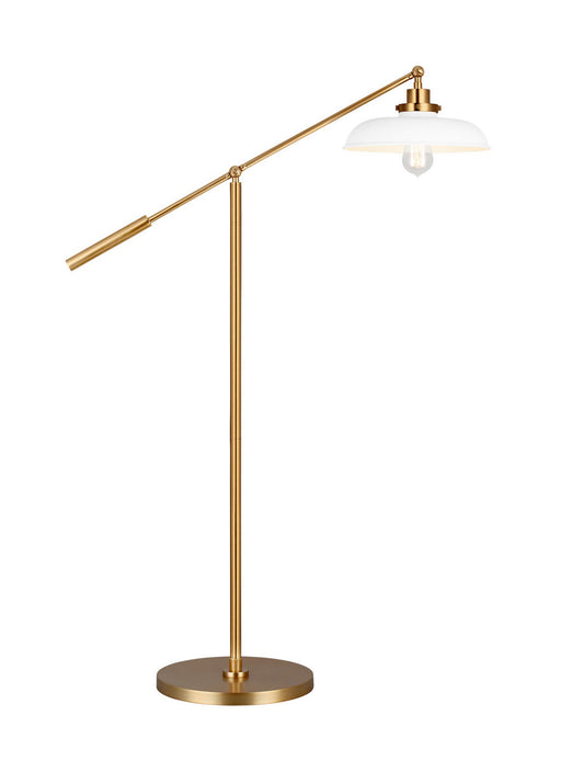 Visual Comfort Studio CT1141MWTBBS1 Wellfleet One Light Floor Lamp, Matte White and Burnished Brass Alternate Image.jpg