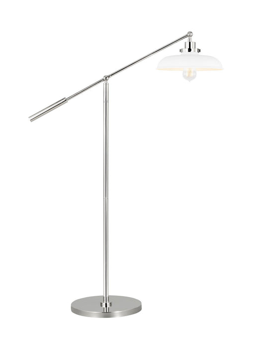 Visual Comfort Studio CT1141MWTPN1 Wellfleet One Light Floor Lamp, Matte White and Polished Nickel Alternate Image.jpg