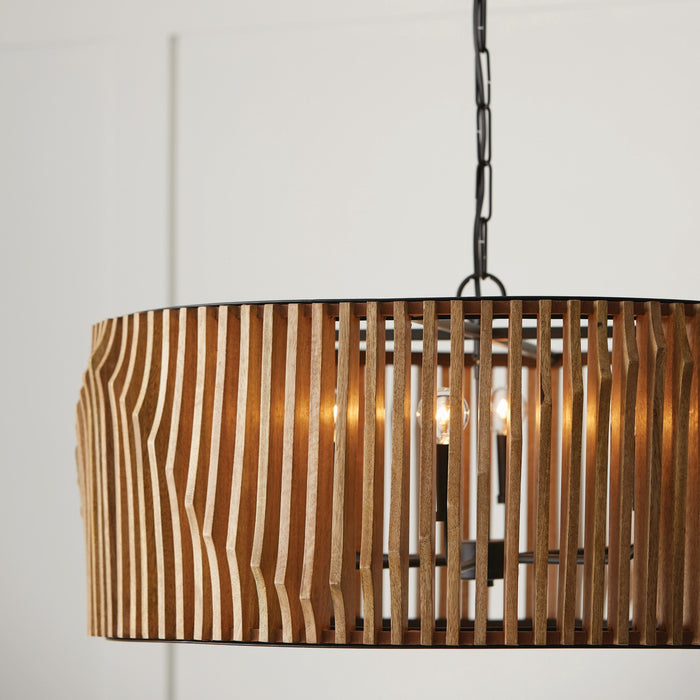 Capital Lighting 344664WK Archer Six Light Pendant, Light Wood and Matte Black Alternate Image 2.jpg