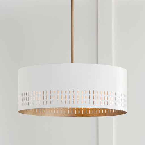 Capital Lighting 350233AW Dash Three Light Pendant, Aged Brass and White Alternate Image.jpg