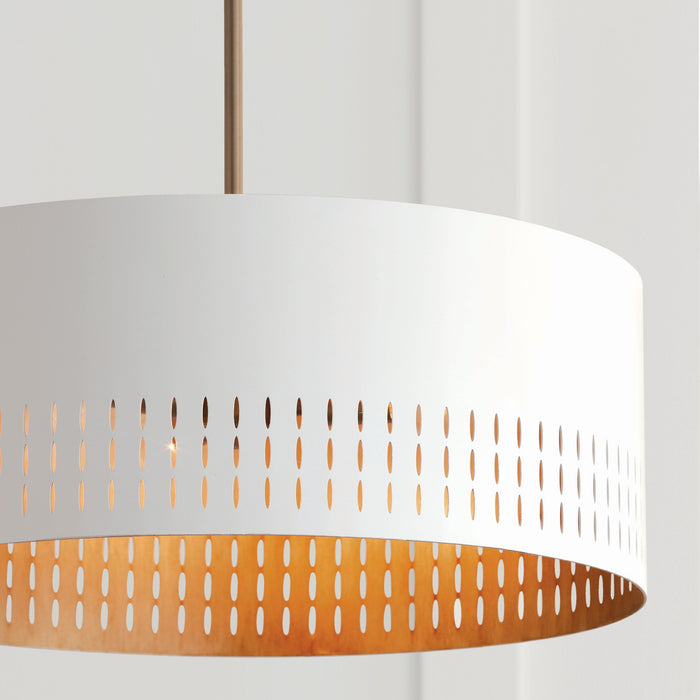 Capital Lighting 350233AW Dash Three Light Pendant, Aged Brass and White Alternate Image 3.jpg