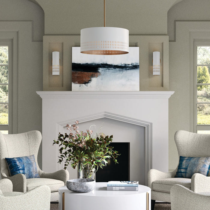 Capital Lighting 350233AW Dash Three Light Pendant, Aged Brass and White Alternate Image.jpg