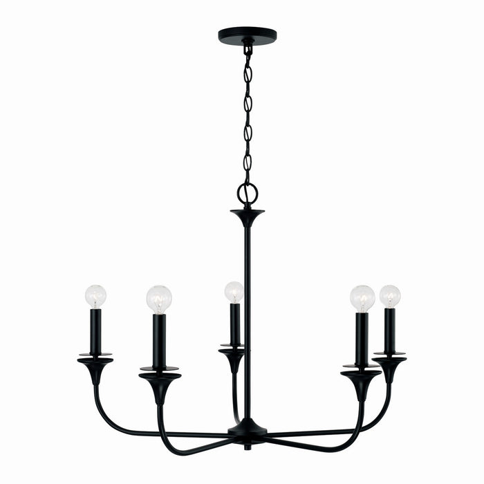 Capital Lighting 448951MB Presley Five Light Chandelier, Matte Black Alternate Image.jpg