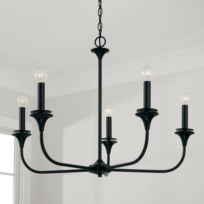 Capital Lighting 448951MB Presley Five Light Chandelier, Matte Black Alternate Image 2.jpg