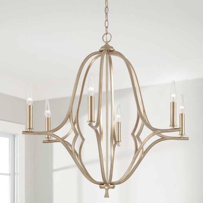 Capital Lighting 450061BS Claire Six Light Chandelier, Brushed Champagne Alternate Image 2.jpg