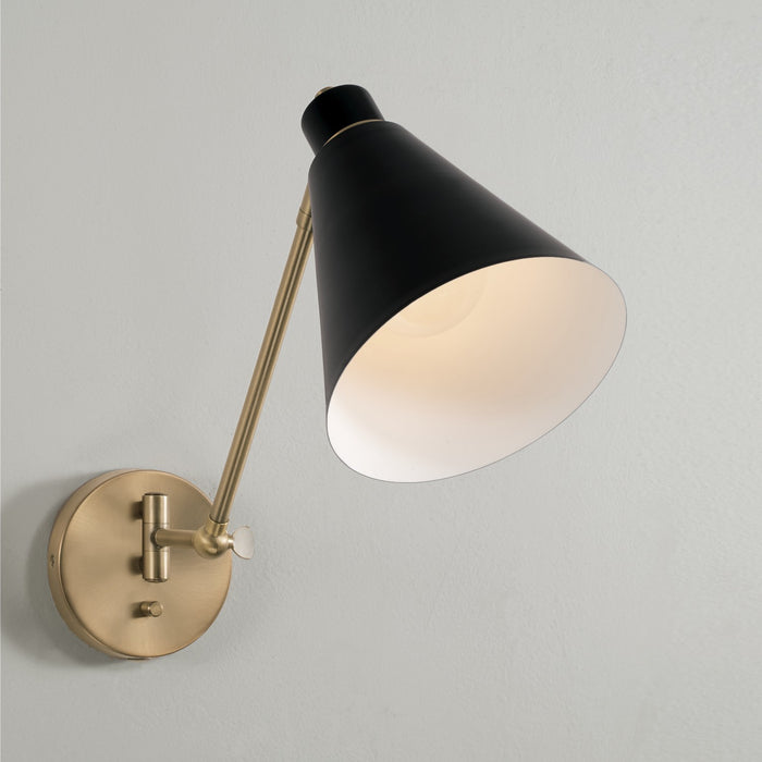 Capital Lighting 650111AB Bradley One Light Wall Sconce, Aged Brass and Black Alternate Image.jpg