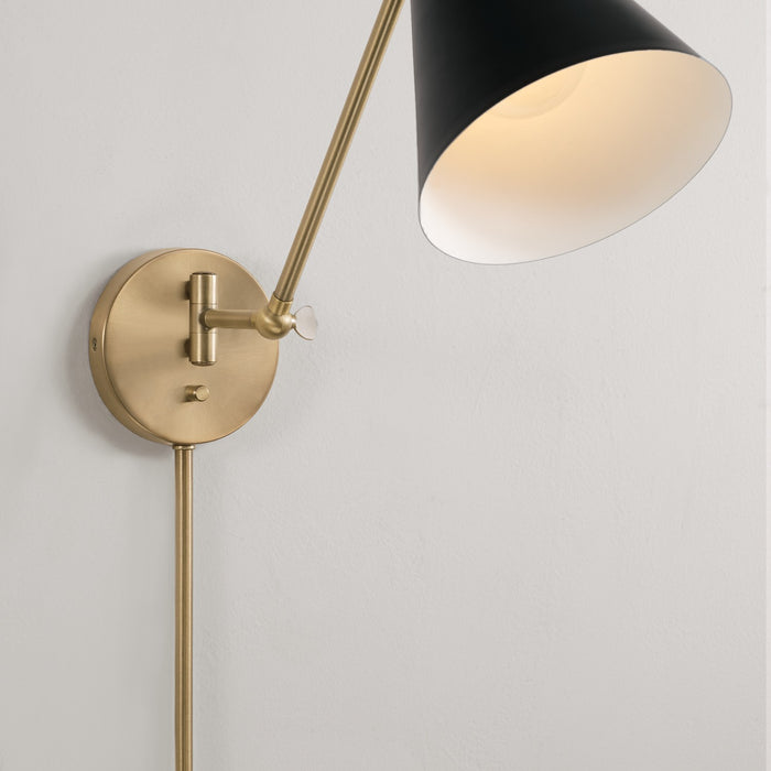 Capital Lighting 650111AB Bradley One Light Wall Sconce, Aged Brass and Black Alternate Image 6.jpg