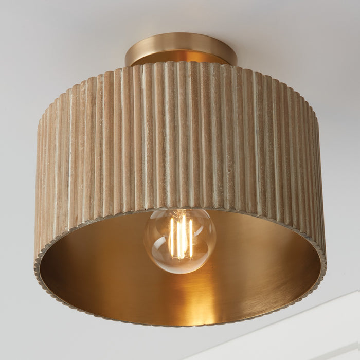 Capital Lighting 250711WS Donovan One Light Semi-Flush Mount, White Wash and Matte Brass Alternate Image 2.jpg