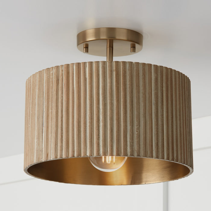 Capital Lighting 250711WS Donovan One Light Semi-Flush Mount, White Wash and Matte Brass Alternate Image 4.jpg