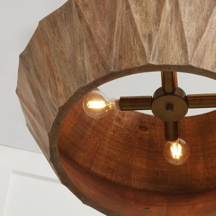 Capital Lighting 351041LW Nadeau Four Light Pendant, Light Wood and Patinaed Brass Alternate Image 2.jpg