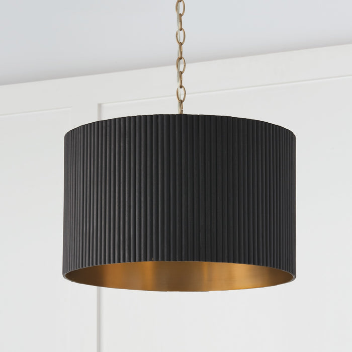 Capital Lighting 350741KR Donovan Three Light Pendant, Black Stain and Matte Brass Alternate Image 2.jpg