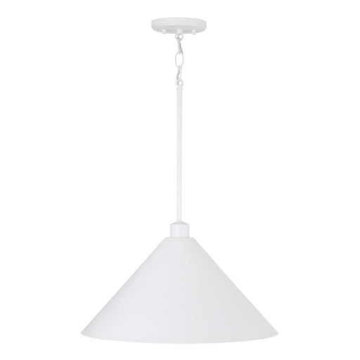 Capital Lighting 351311WE Alden One Light Pendant, Matte White Alternate Image.jpg