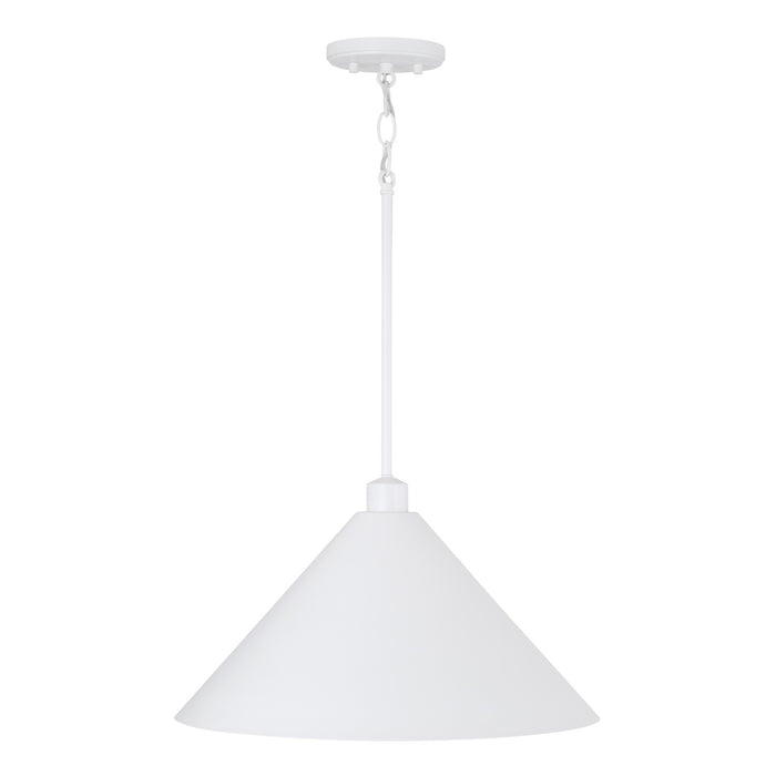 Capital Lighting 351311WE Alden One Light Pendant, Matte White Alternate Image.jpg