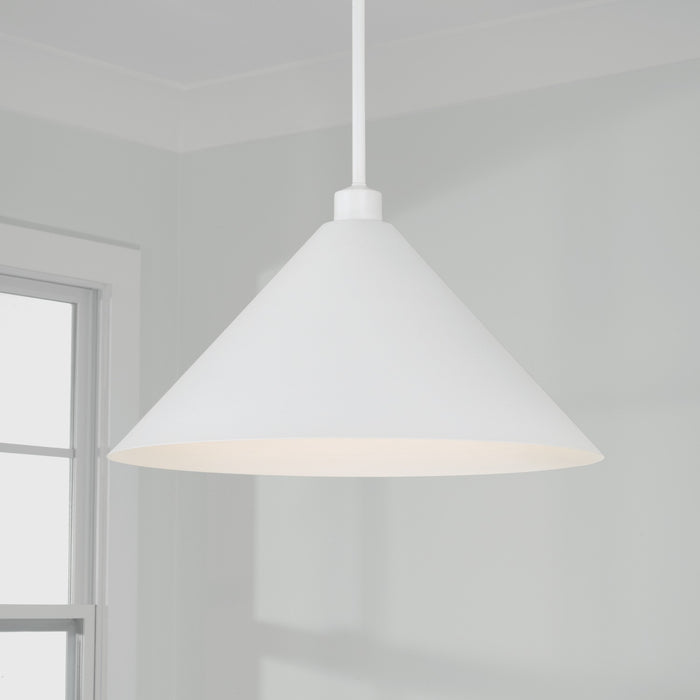 Capital Lighting 351311WE Alden One Light Pendant, Matte White Alternate Image 3.jpg