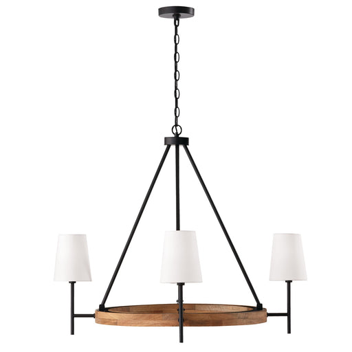 Capital Lighting 450841WK-709 Jonah Four Light Chandelier, Light Wood and Matte Black Alternate Image.jpg