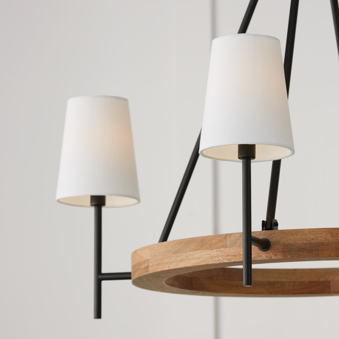Capital Lighting 450841WK-709 Jonah Four Light Chandelier, Light Wood and Matte Black Alternate Image 2.jpg