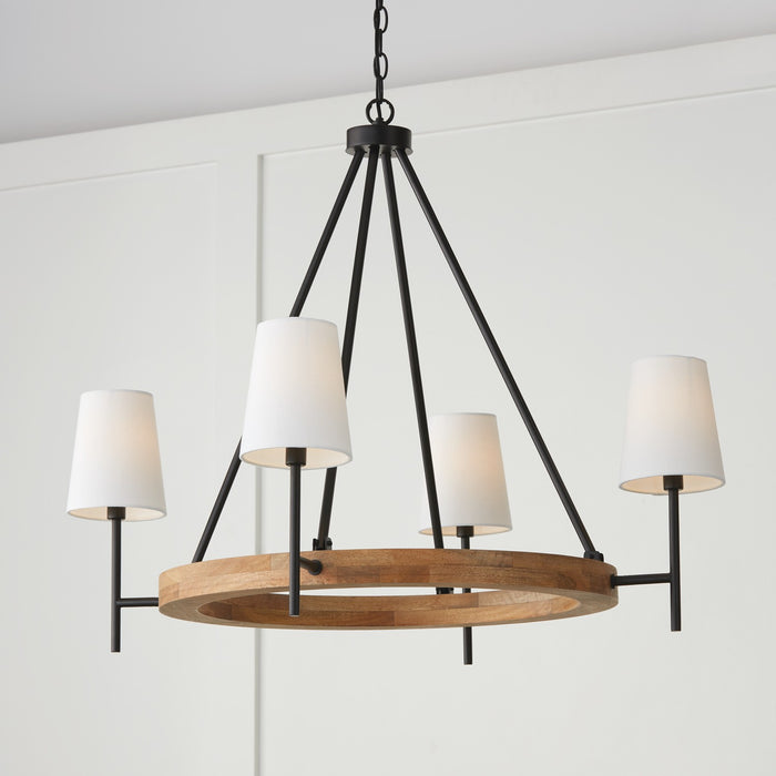 Capital Lighting 450841WK-709 Jonah Four Light Chandelier, Light Wood and Matte Black Alternate Image 4.jpg