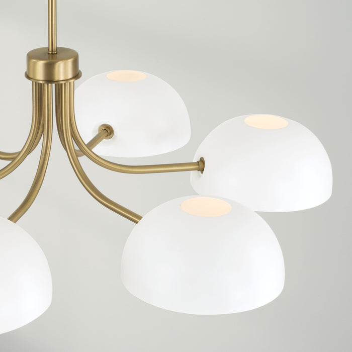 Capital Lighting 451461AW Reece Six Light Chandelier, Aged Brass and White Alternate Image 3.jpg