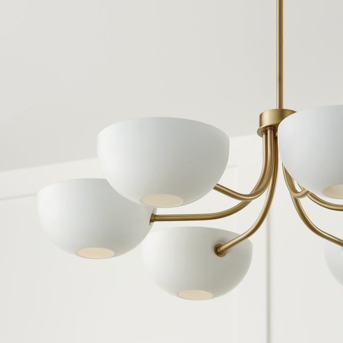 Capital Lighting 451461AW Reece Six Light Chandelier, Aged Brass and White Alternate Image 4.jpg