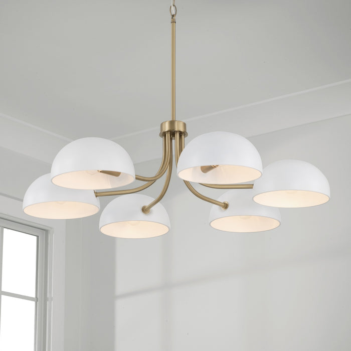 Capital Lighting 451461AW Reece Six Light Chandelier, Aged Brass and White Alternate Image 7.jpg