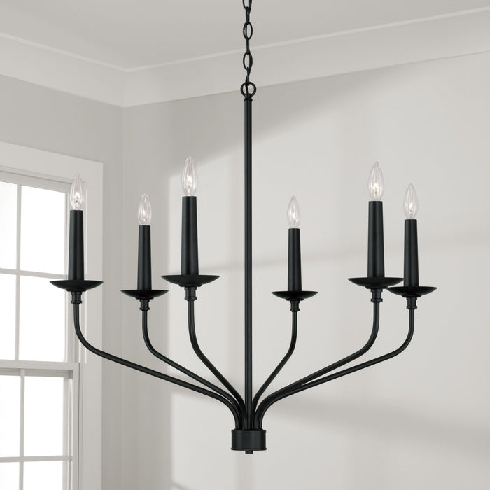 Capital Lighting 451561MB Wilder Six Light Chandelier, Matte Black Alternate Image.jpg
