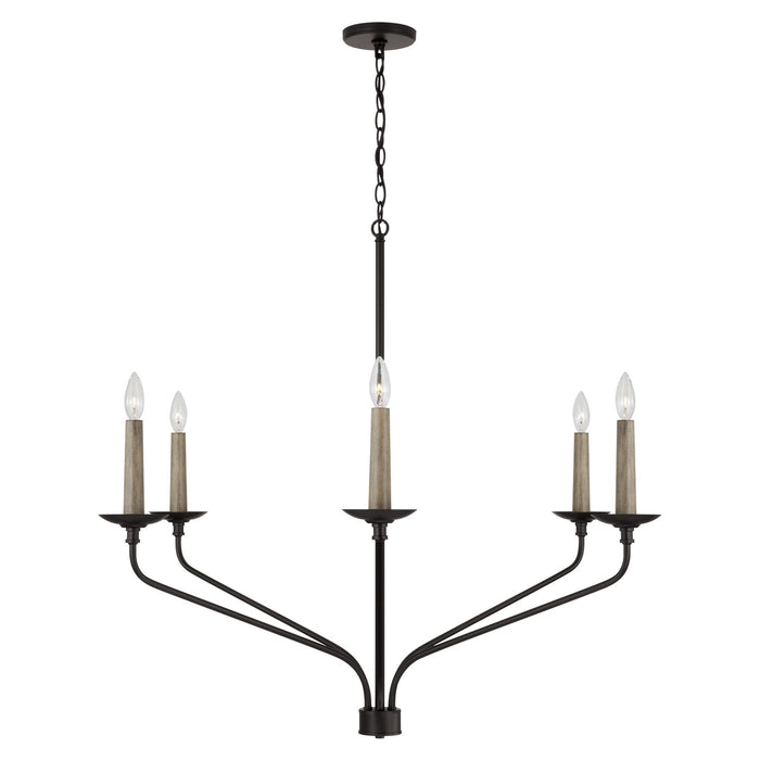 Capital Lighting 451562MB Wilder Six Light Chandelier, Matte Black Alternate Image.jpg