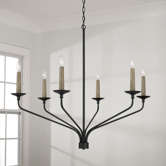 Capital Lighting 451562MB Wilder Six Light Chandelier, Matte Black Alternate Image 4.jpg