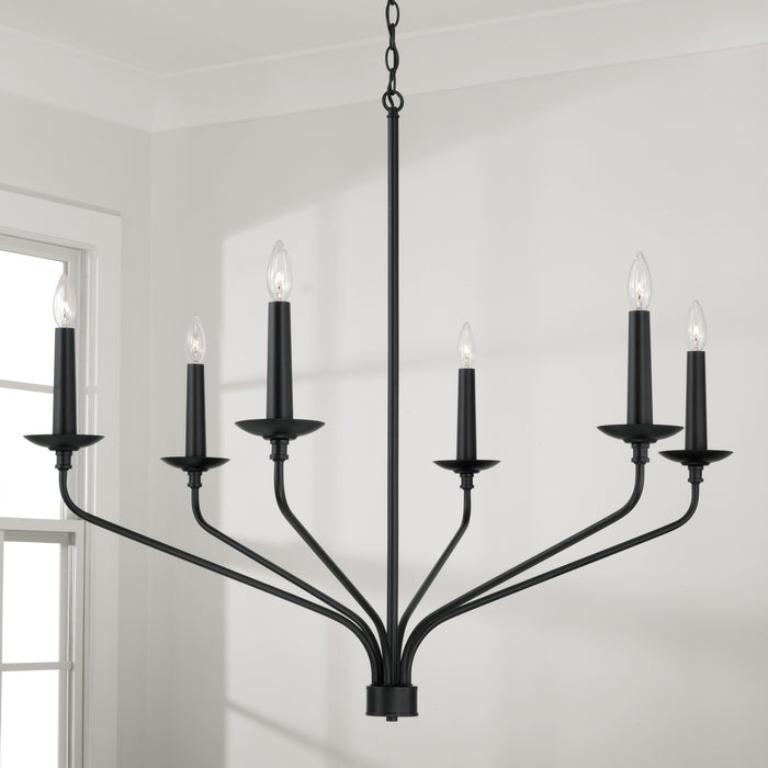 Capital Lighting 451562MB Wilder Six Light Chandelier, Matte Black Alternate Image.jpg