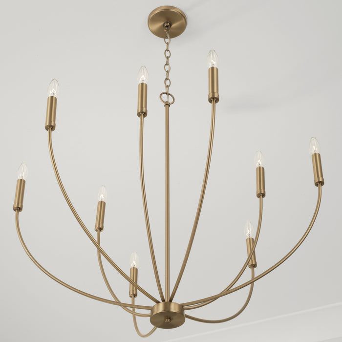 Capital Lighting 452191AD Ansley Nine Light Chandelier, Aged Brass Alternate Image 2.jpg