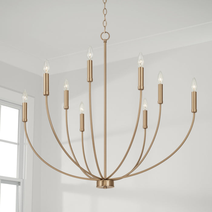 Capital Lighting 452191AD Ansley Nine Light Chandelier, Aged Brass Alternate Image 3.jpg