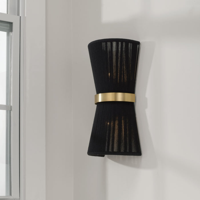 Capital Lighting 641221KP Cecilia Two Light Wall Sconce, Black Rope and Patinaed Brass Alternate Image 2.jpg