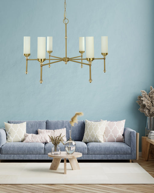 Framburg 5880 BR Emily Six Light Chandelier, Brushed Brass Alternate Image.jpg