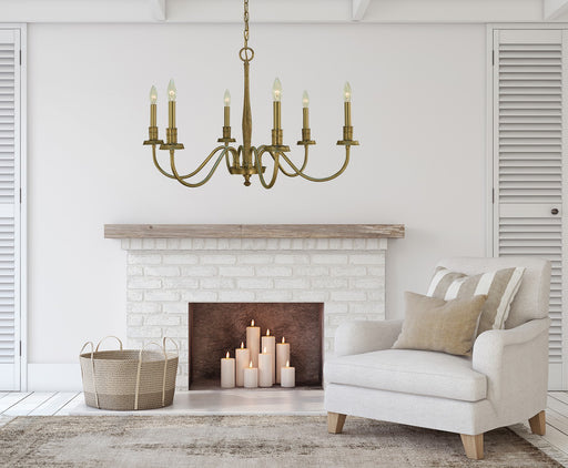 Framburg 5786 BR Matera Six Light Chandelier, Brushed Brass Alternate Image.jpg