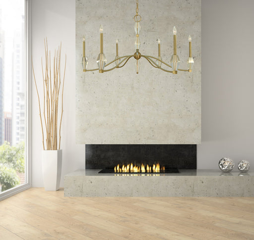 Framburg 5660 BR Vivian Six Light Chandelier, Brushed Brass Alternate Image.jpg